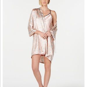 Chemise Nightgown + Printed Wrap Robe